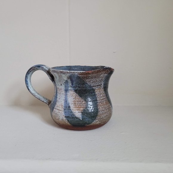 Vintage Blue and White Terracotta Creamer - Signed Studio Pottery - Picture 2 of 12